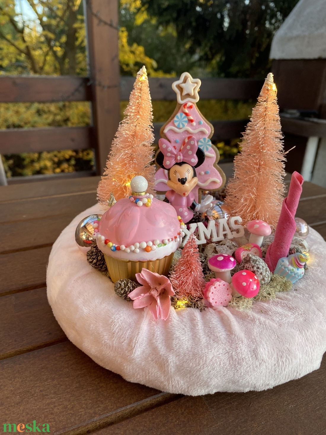  Disney Minnie  karácsonyi asztal disz  - karácsony - karácsonyi lakásdekoráció - karácsonyi ajtódíszek - Meska.hu