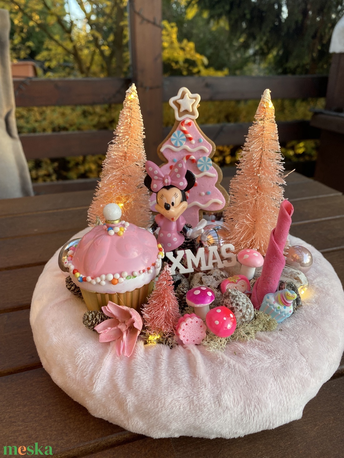  Disney Minnie  karácsonyi asztal disz  - karácsony - karácsonyi lakásdekoráció - karácsonyi ajtódíszek - Meska.hu