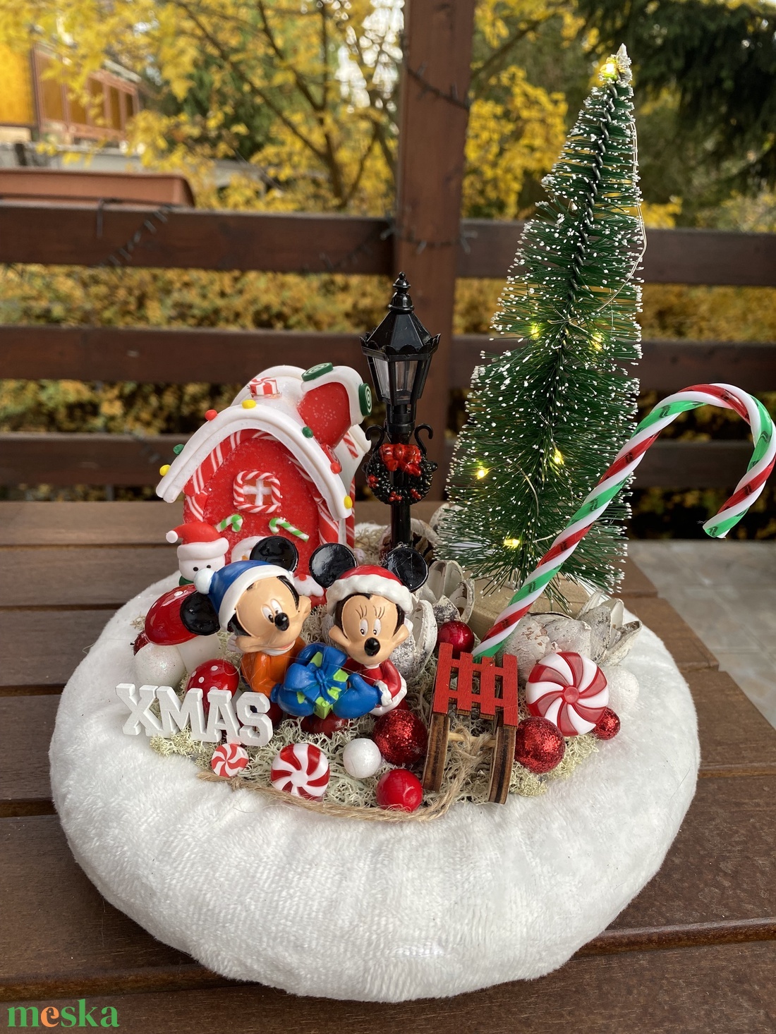 Disney  karácsonyi mickey és minnie asztal disz  - karácsony - karácsonyi lakásdekoráció - karácsonyi ajtódíszek - Meska.hu
