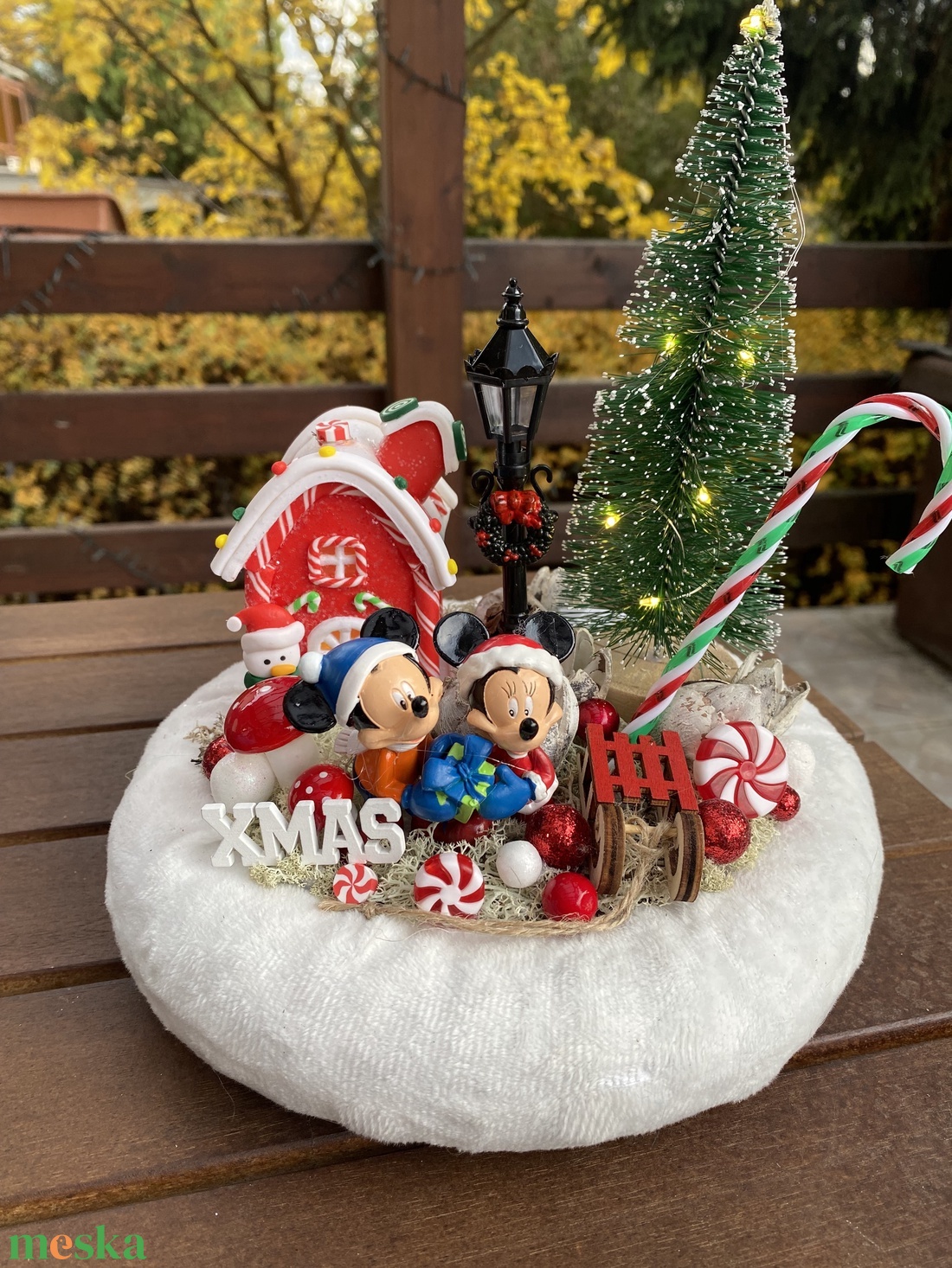 Disney  karácsonyi mickey és minnie asztal disz  - karácsony - karácsonyi lakásdekoráció - karácsonyi ajtódíszek - Meska.hu