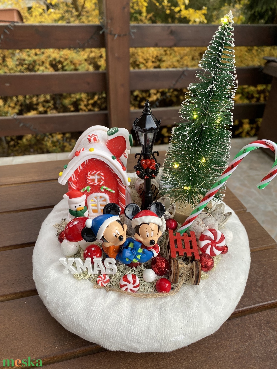 Disney  karácsonyi mickey és minnie asztal disz  - karácsony - karácsonyi lakásdekoráció - karácsonyi ajtódíszek - Meska.hu