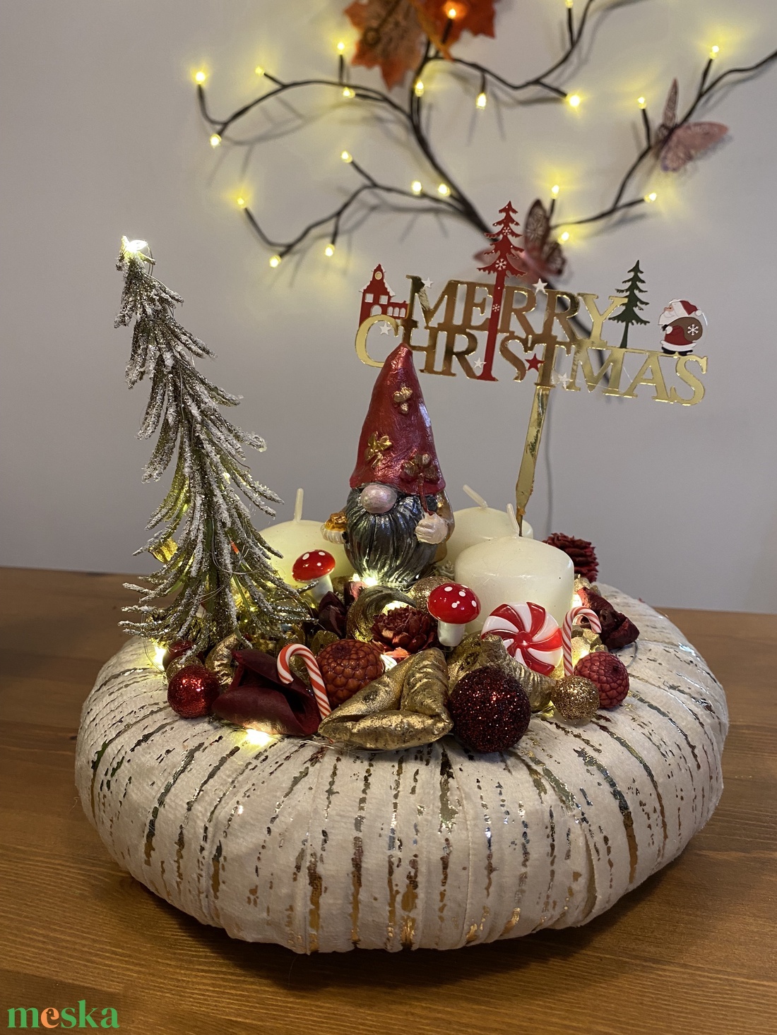 Karacsonyi advent asztal disz  - karácsony - adventi díszek - adventi asztaldísz - Meska.hu