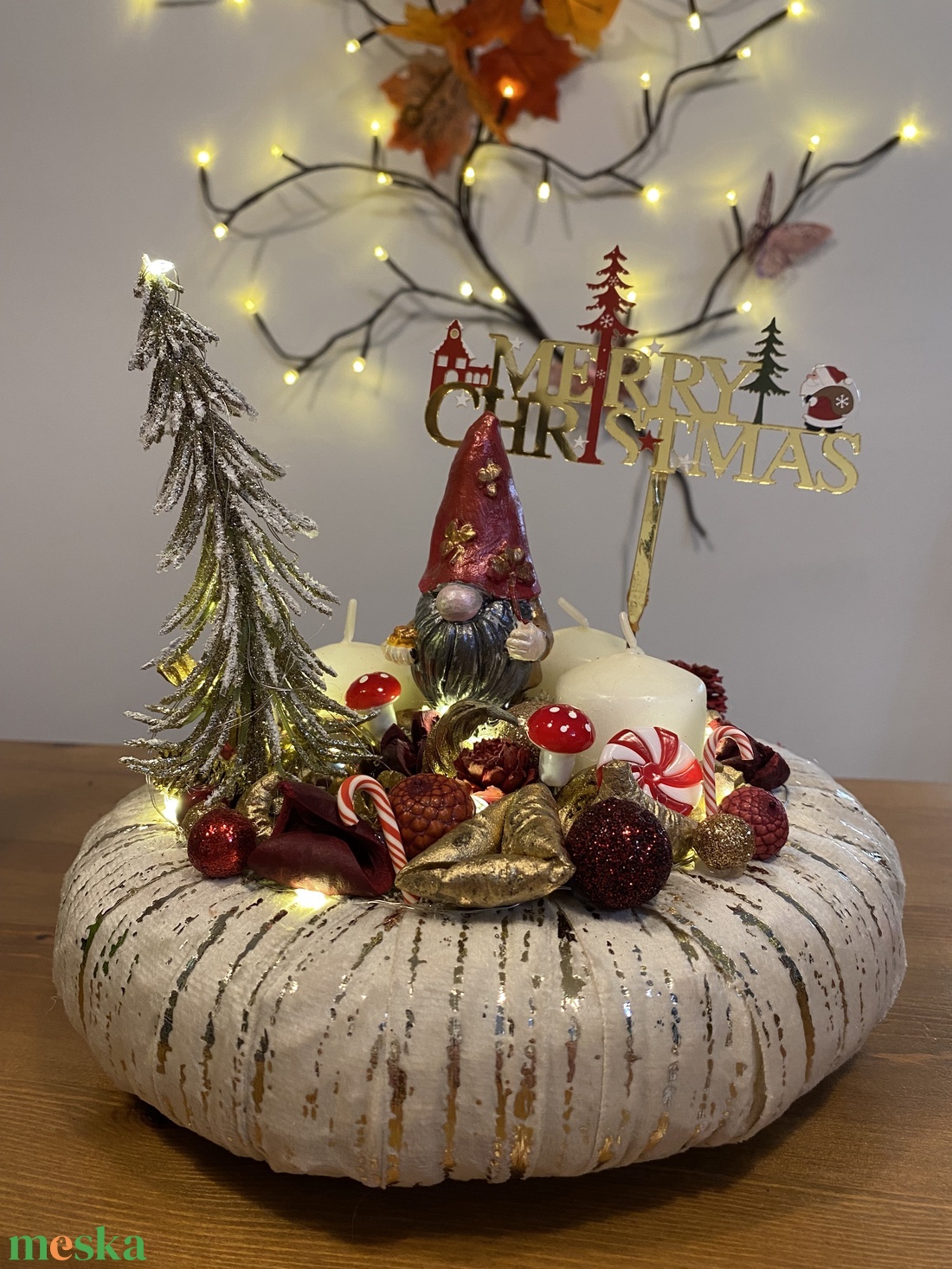 Karacsonyi advent asztal disz  - karácsony - adventi díszek - adventi asztaldísz - Meska.hu