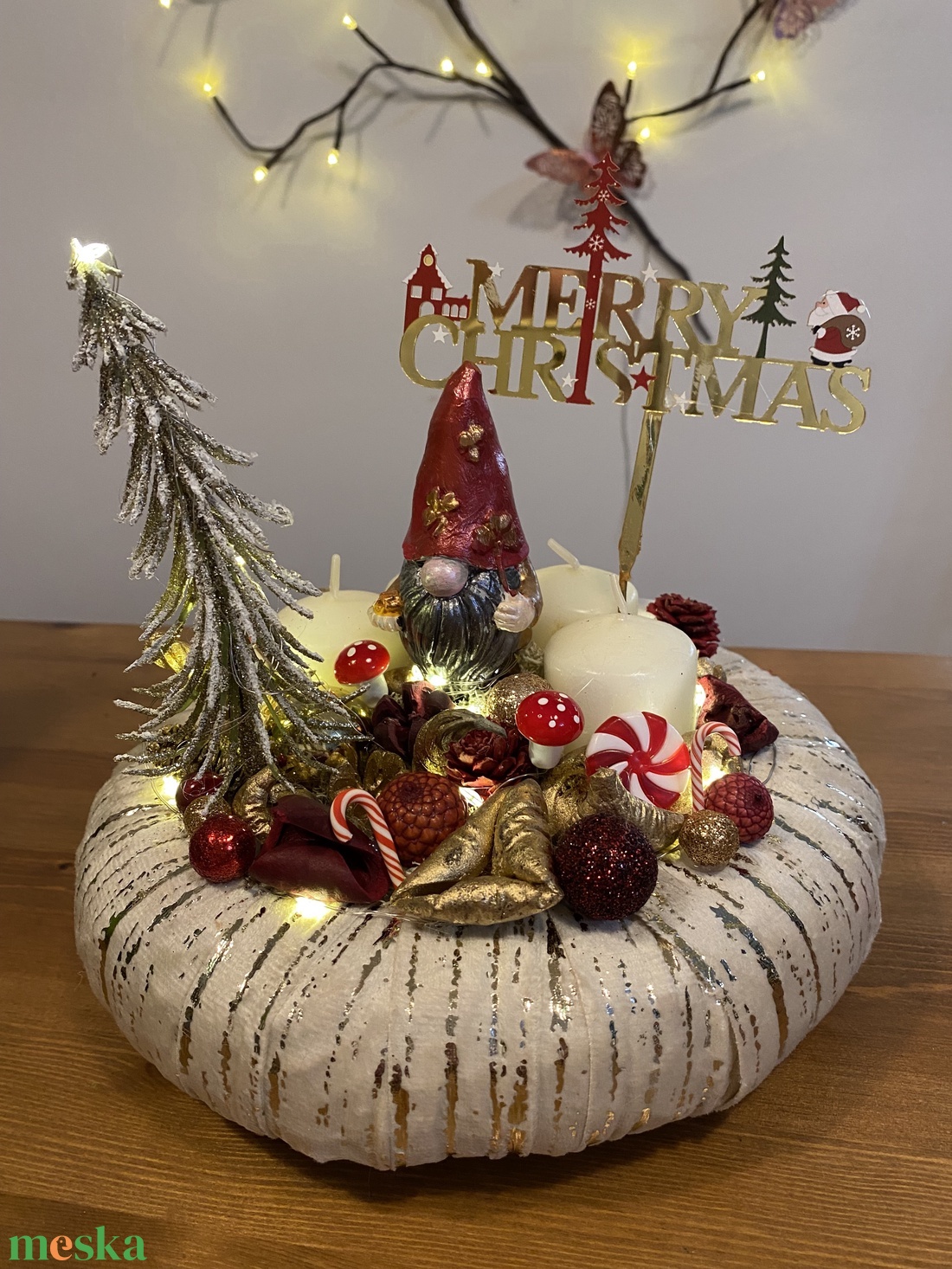 Karacsonyi advent asztal disz  - karácsony - adventi díszek - adventi asztaldísz - Meska.hu