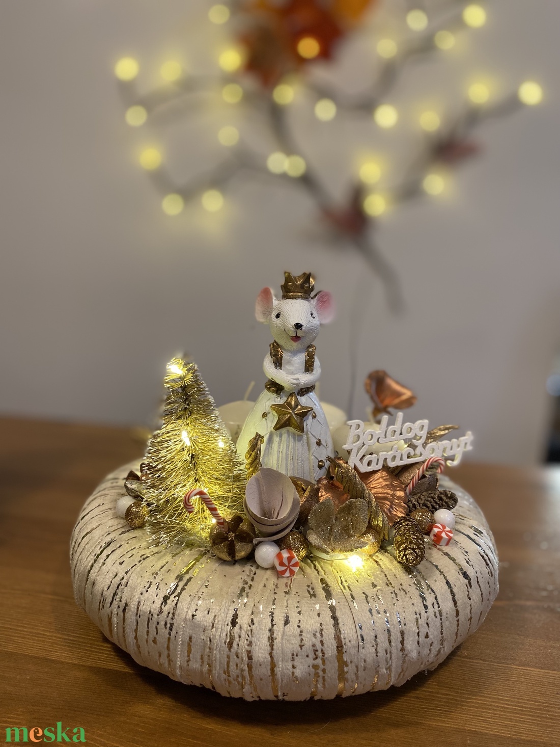 Karácsonyi advent   asztal disz  - karácsony - adventi díszek - adventi asztaldísz - Meska.hu