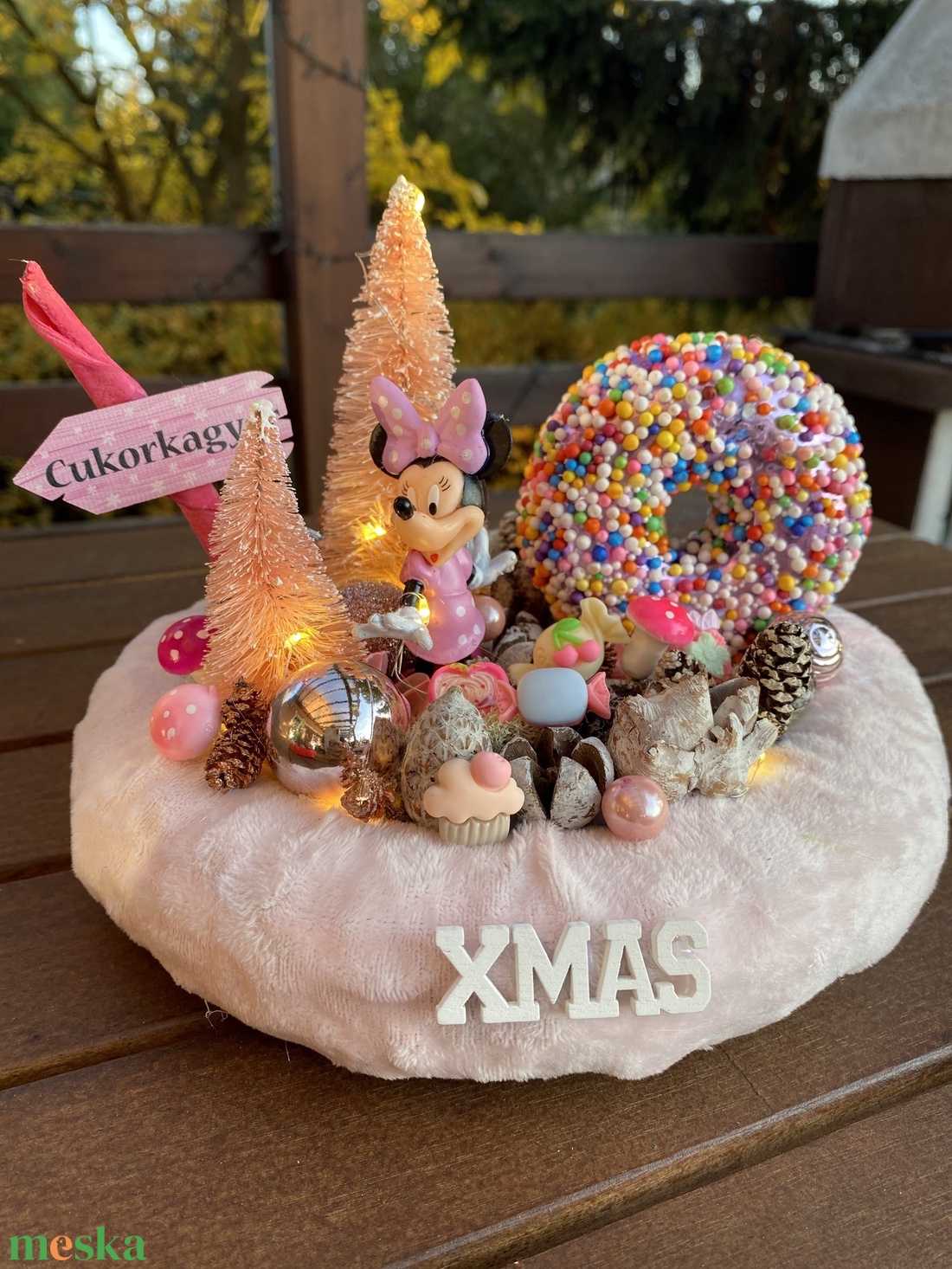 Disney Minnie  karácsonyi  koszorú - karácsony - karácsonyi lakásdekoráció - karácsonyfadíszek - Meska.hu