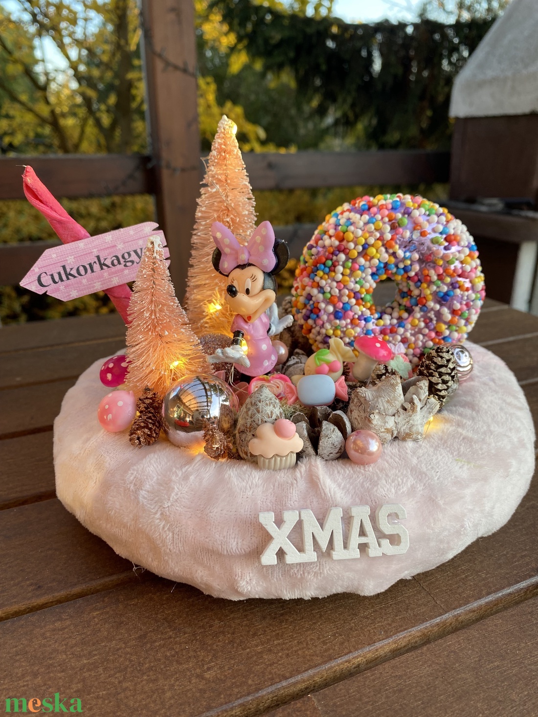 Disney Minnie  karácsonyi  koszorú - karácsony - karácsonyi lakásdekoráció - karácsonyfadíszek - Meska.hu