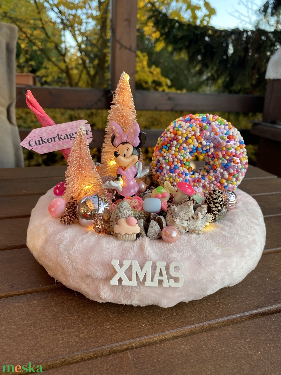 Disney Minnie  karácsonyi  koszorú - karácsony - karácsonyi lakásdekoráció - karácsonyfadíszek - Meska.hu