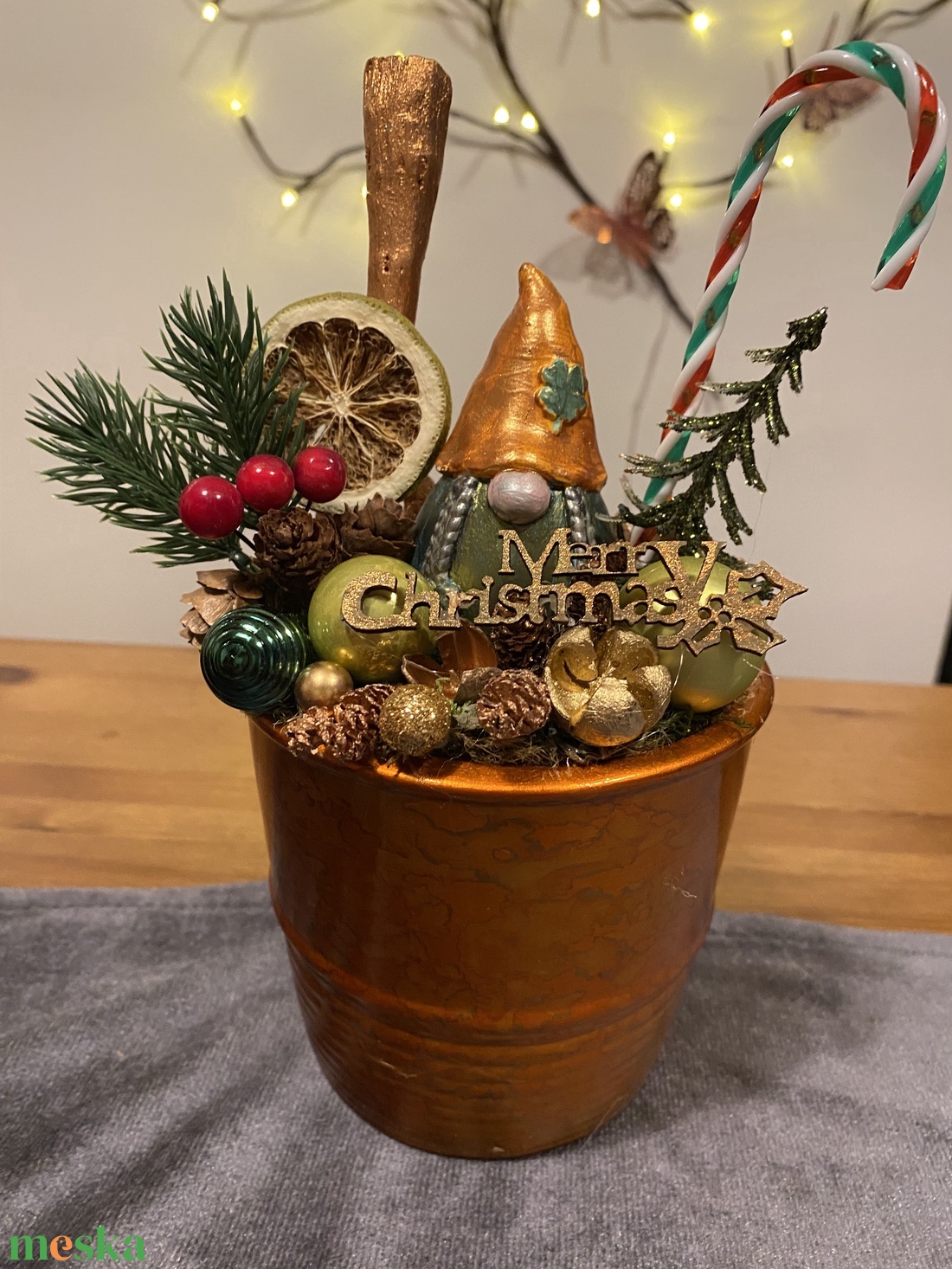  karácsonyi asztal disz  - karácsony - karácsonyi lakásdekoráció - karácsonyfadíszek - Meska.hu