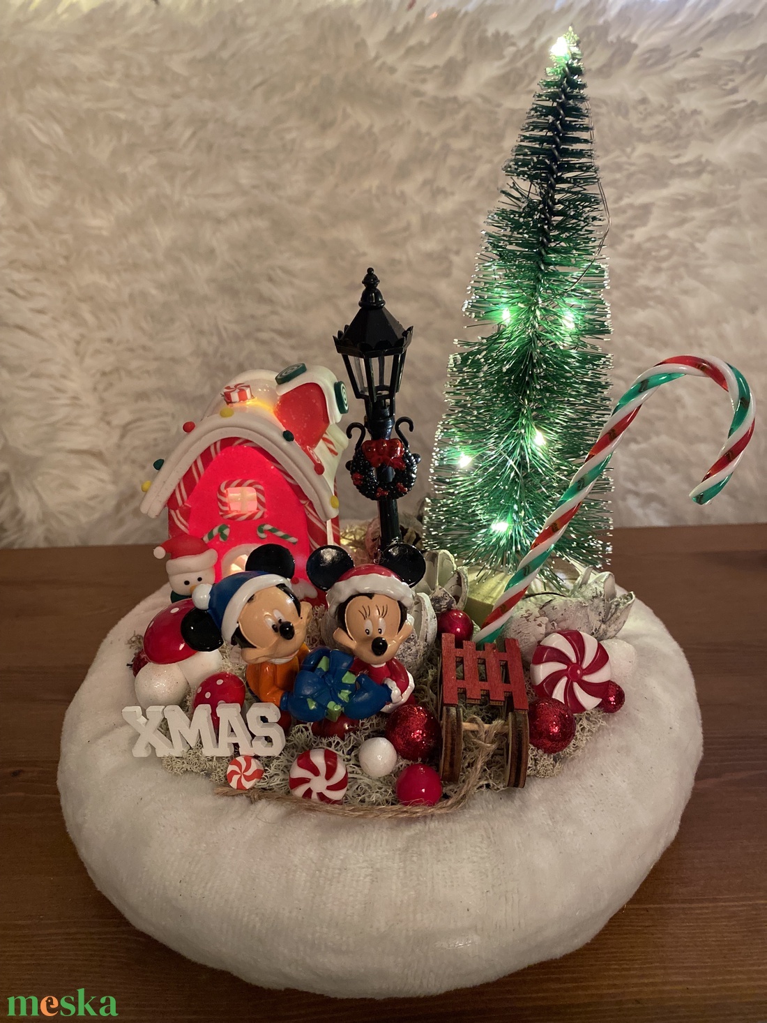 Disney Mickey és Minnie  asztal disz  - karácsony - karácsonyi lakásdekoráció - karácsonyi lakásdíszek - Meska.hu