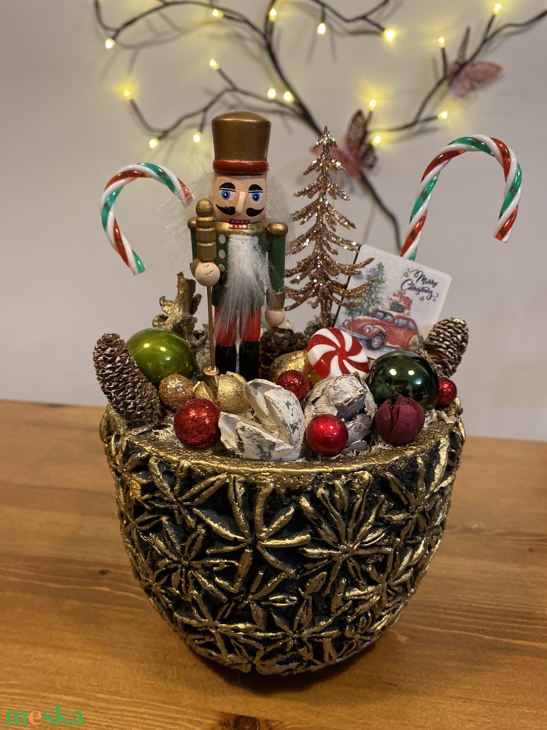  Diótörő karácsonyi asztal disz  - karácsony - karácsonyi lakásdekoráció - karácsonyi ajtódíszek - Meska.hu