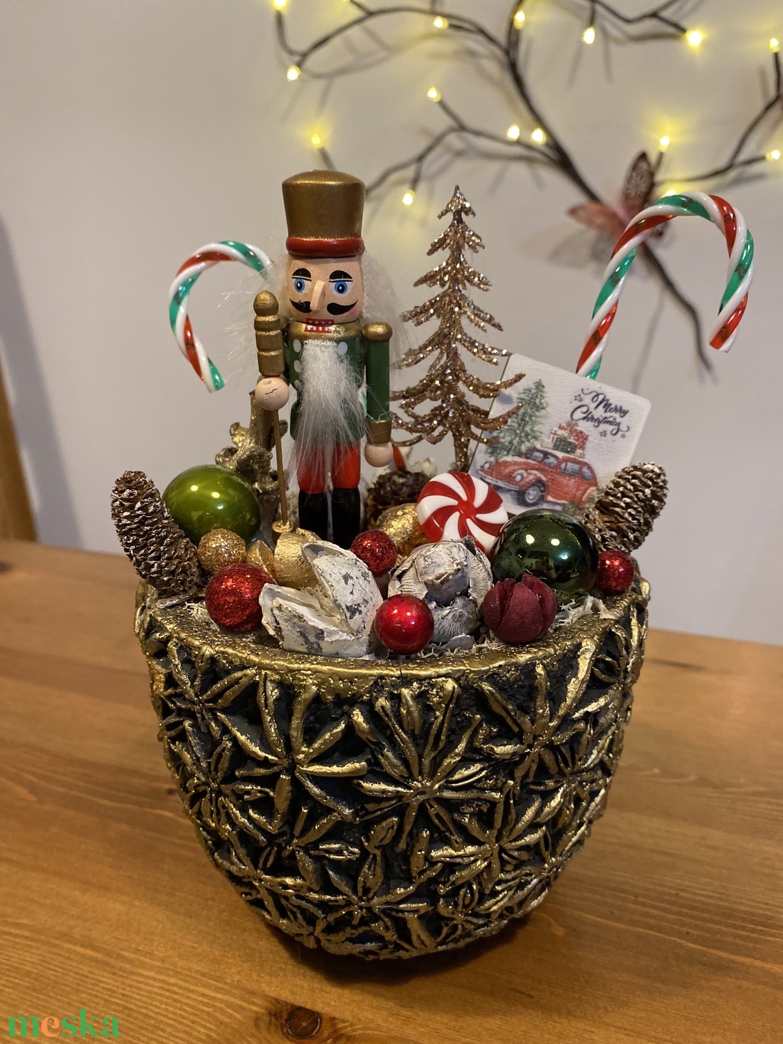  Diótörő karácsonyi asztal disz  - karácsony - karácsonyi lakásdekoráció - karácsonyi ajtódíszek - Meska.hu