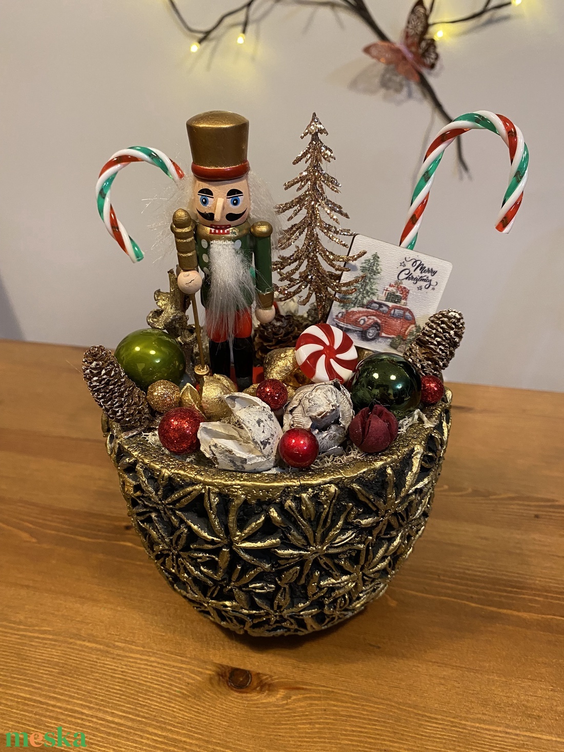  Diótörő karácsonyi asztal disz  - karácsony - karácsonyi lakásdekoráció - karácsonyi ajtódíszek - Meska.hu