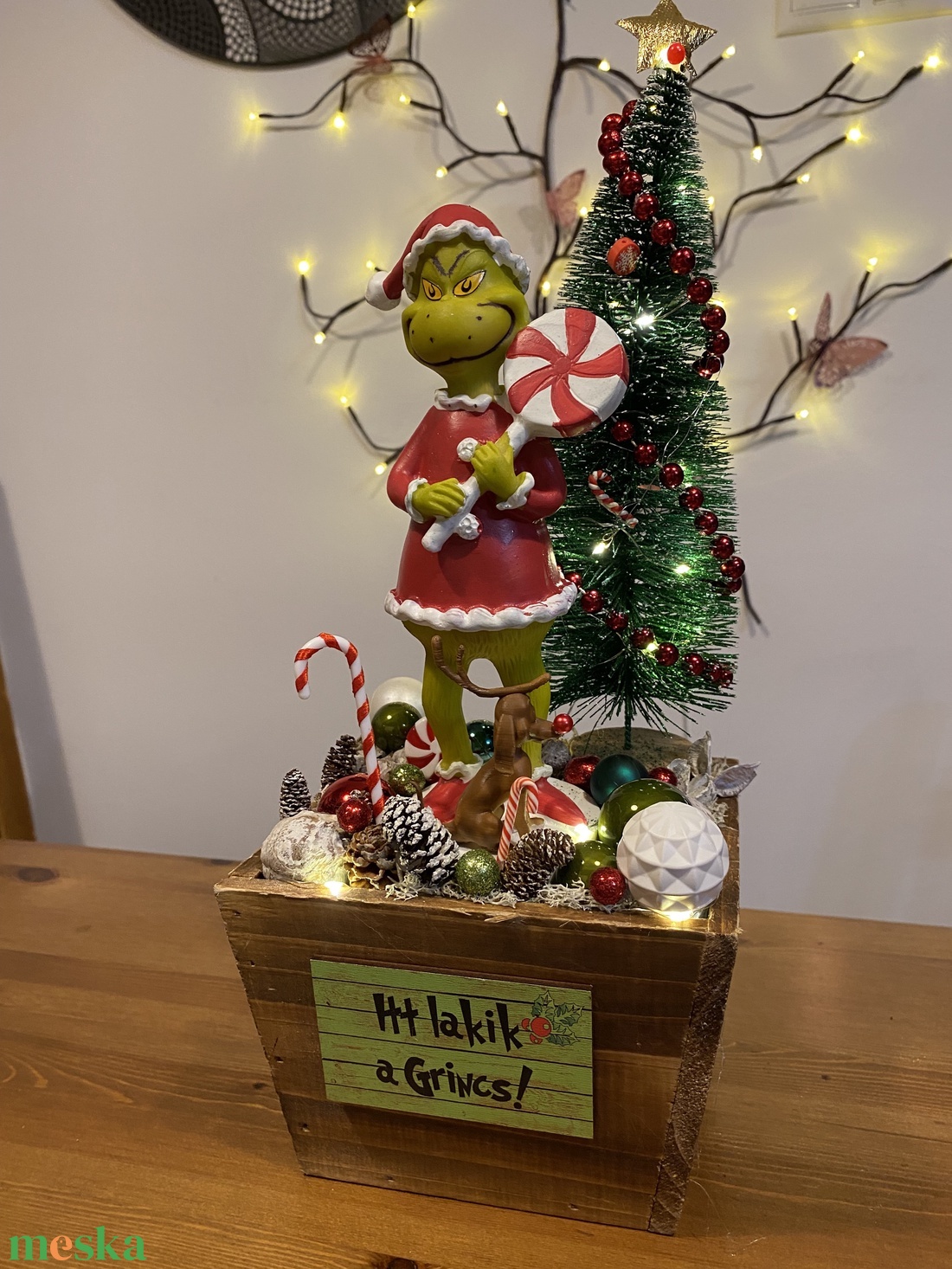 Grincs karacsonyi asztal disz  - karácsony - karácsonyi lakásdekoráció - karácsonyi lakásdíszek - Meska.hu