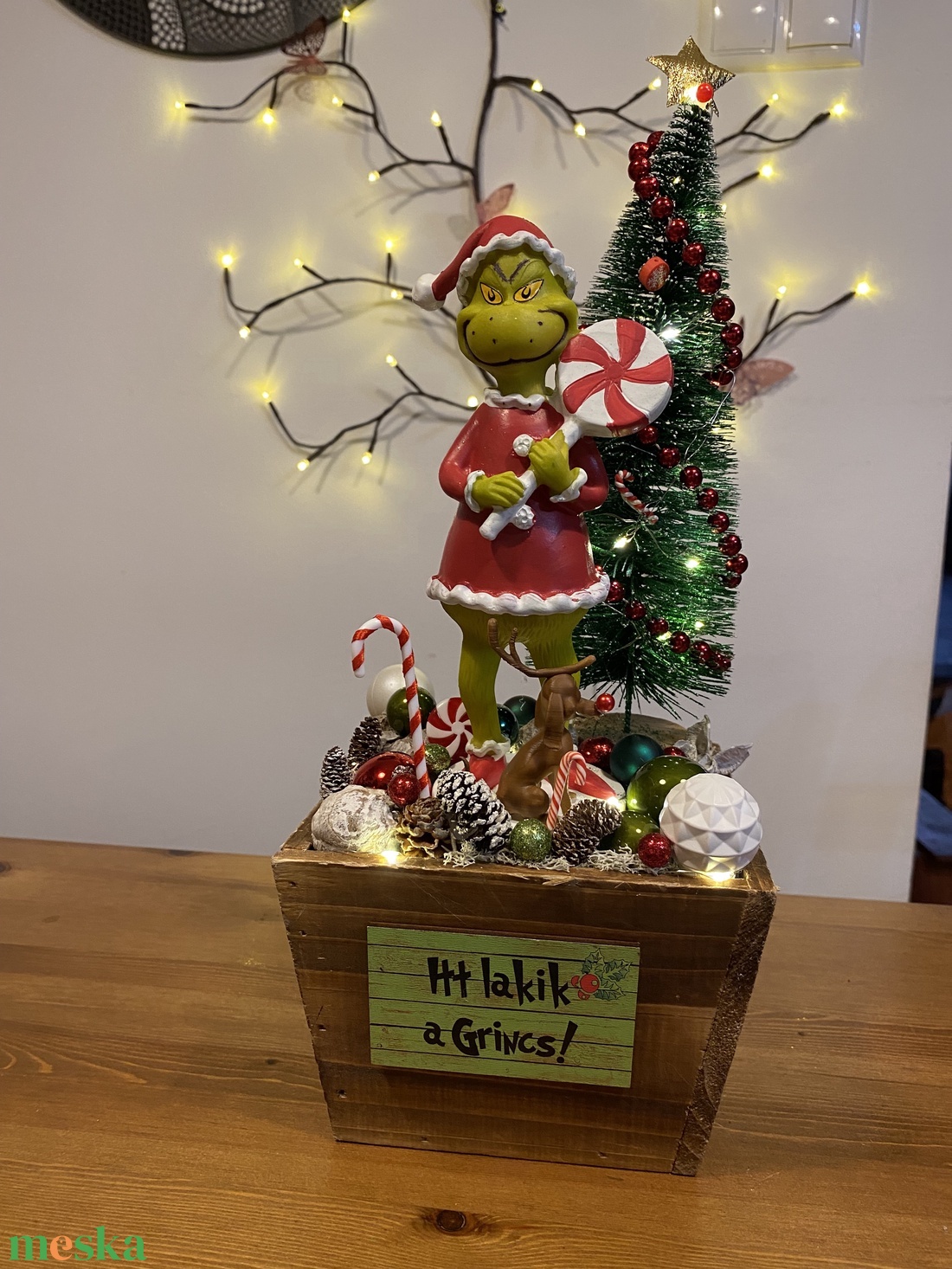 Grincs karacsonyi asztal disz  - karácsony - karácsonyi lakásdekoráció - karácsonyi lakásdíszek - Meska.hu