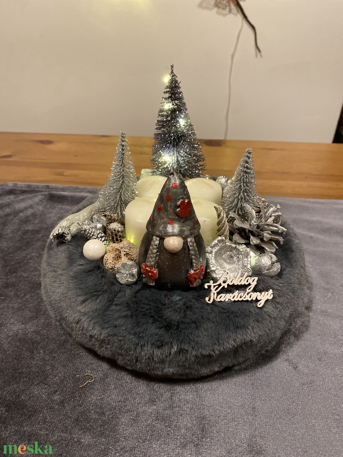 Karacsonyi advent manó asztal disz  - karácsony - adventi díszek - adventi koszorú - Meska.hu