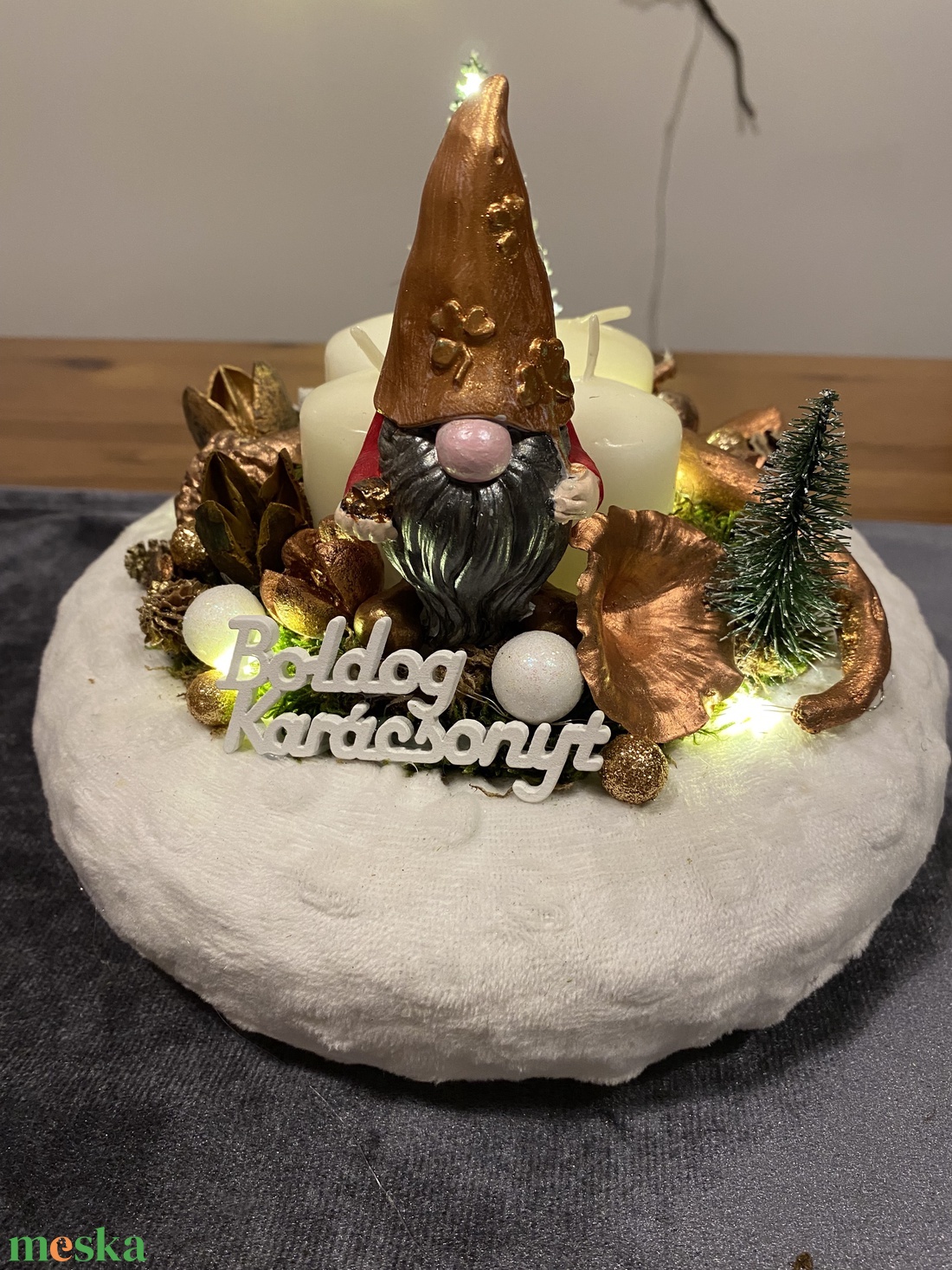   Karácsonyi asztal disz  - karácsony - adventi díszek - adventi asztaldísz - Meska.hu