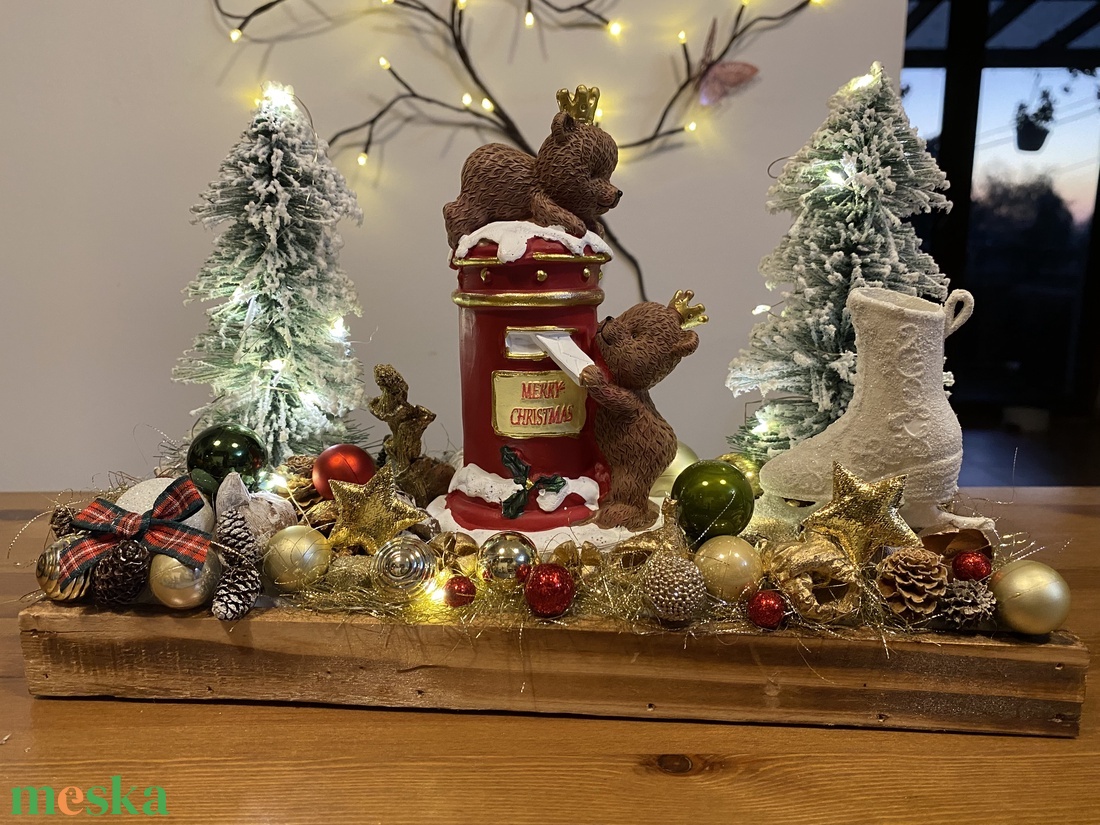 Karácsonyi macis asztal disz  - karácsony - karácsonyi lakásdekoráció - karácsonyi lakásdíszek - Meska.hu