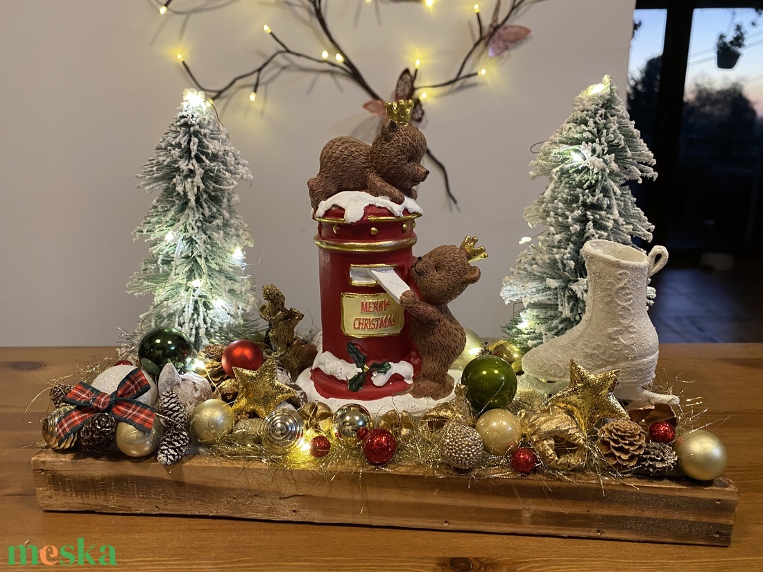 Karácsonyi macis asztal disz  - karácsony - karácsonyi lakásdekoráció - karácsonyi lakásdíszek - Meska.hu