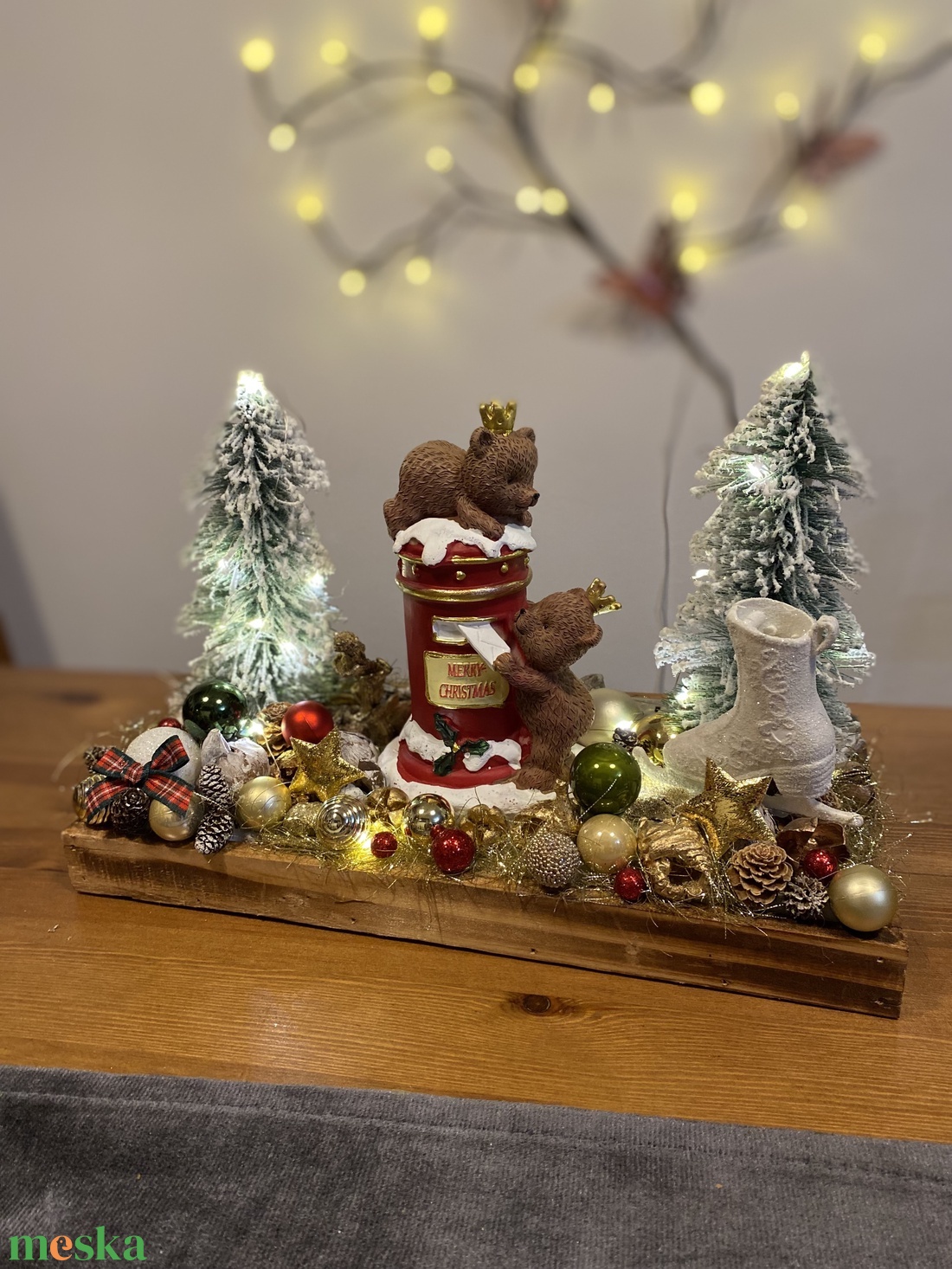 Karácsonyi macis asztal disz  - karácsony - karácsonyi lakásdekoráció - karácsonyi lakásdíszek - Meska.hu