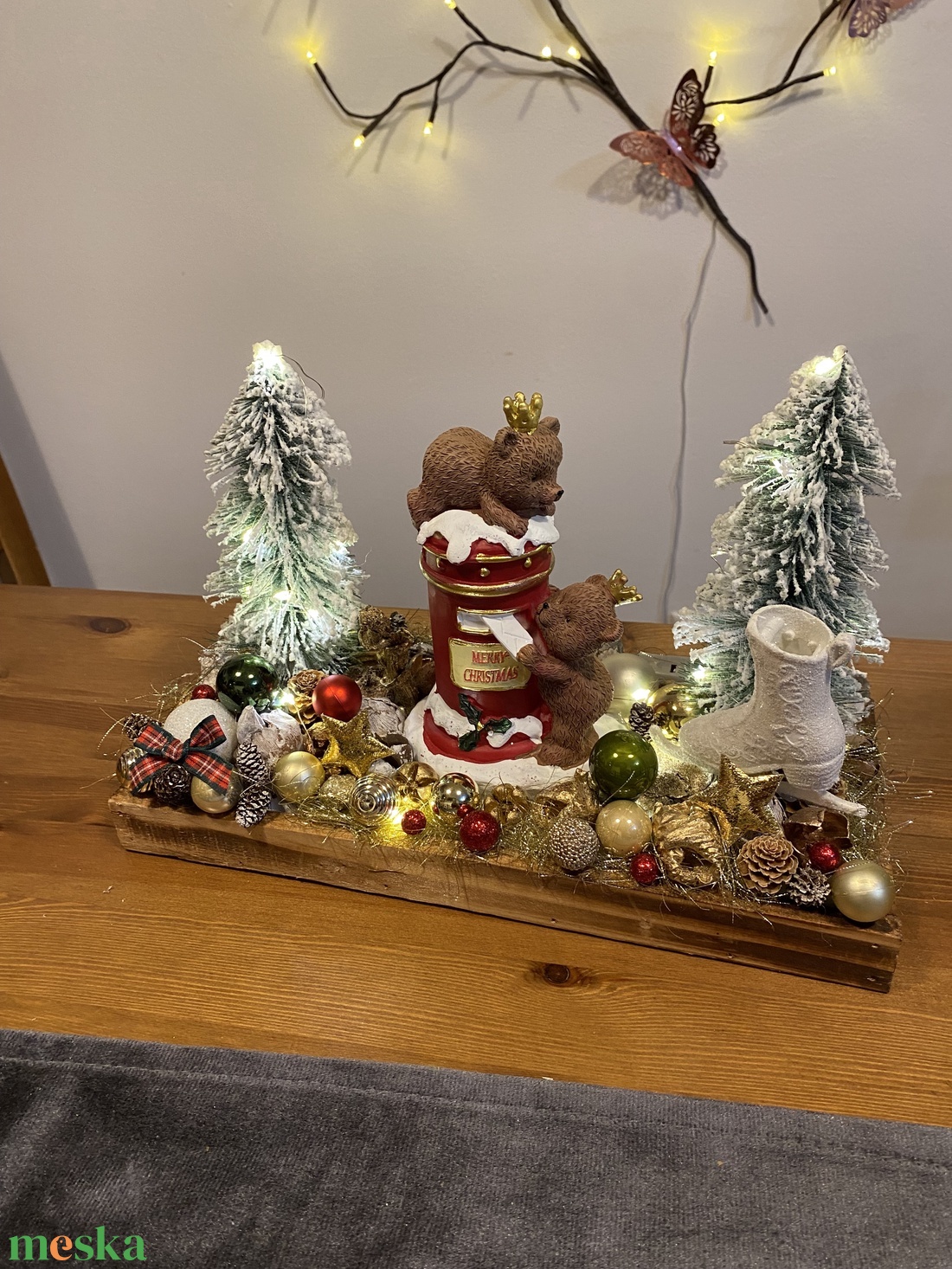 Karácsonyi macis asztal disz  - karácsony - karácsonyi lakásdekoráció - karácsonyi lakásdíszek - Meska.hu