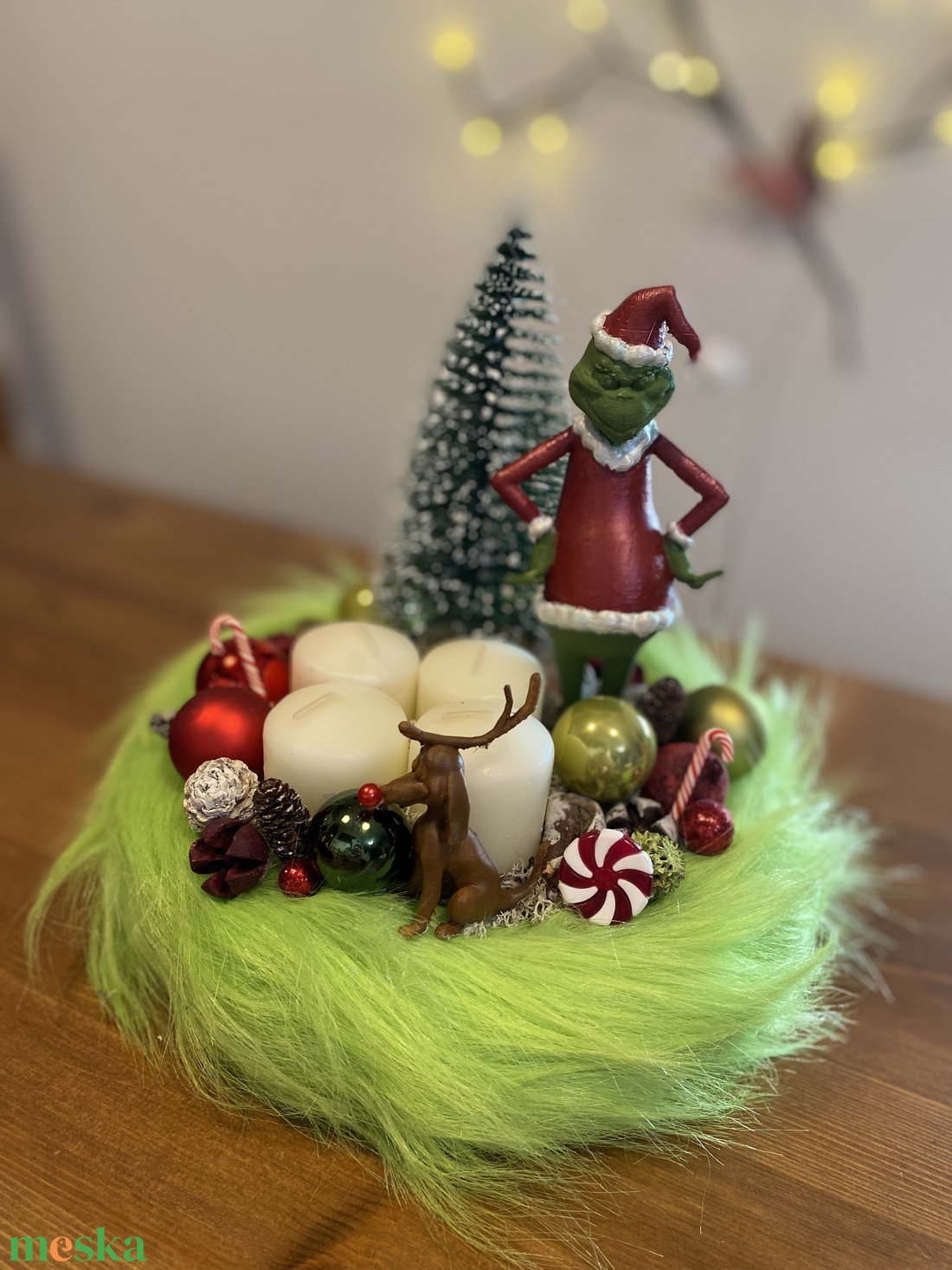 grincs karácsonyi advent asztal disz  - karácsony - adventi díszek - adventi asztaldísz - Meska.hu