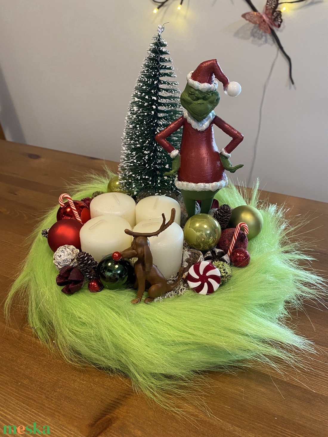 grincs karácsonyi advent asztal disz  - karácsony - adventi díszek - adventi asztaldísz - Meska.hu