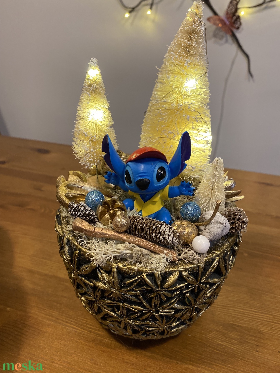 Karácsonyi DIsney  Stitch asztal disz  - karácsony - karácsonyi lakásdekoráció - ünnepi asztaldekoráció - Meska.hu