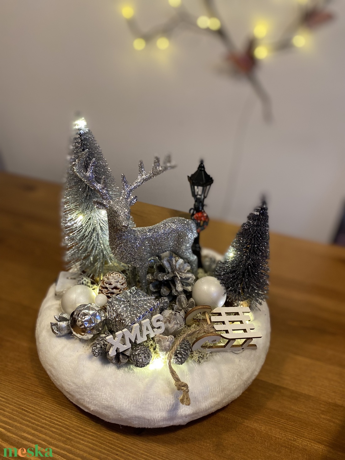 Karácsonyi  asztal disz  - karácsony - karácsonyi lakásdekoráció - ünnepi asztaldekoráció - Meska.hu