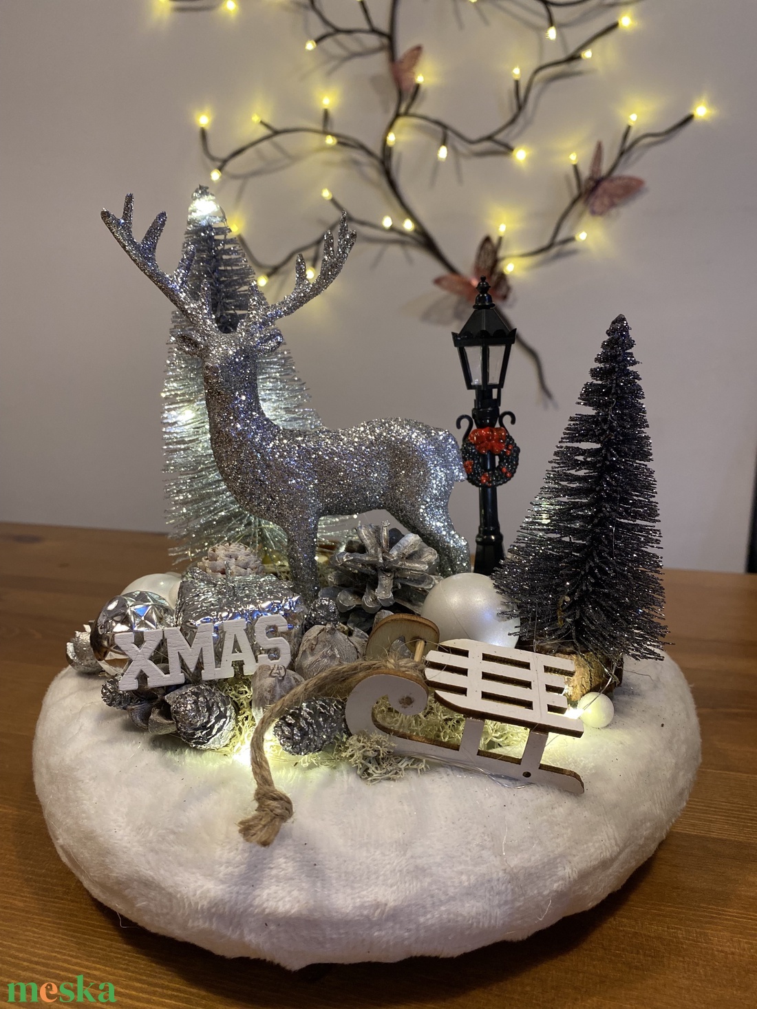 Karácsonyi  asztal disz  - karácsony - karácsonyi lakásdekoráció - ünnepi asztaldekoráció - Meska.hu