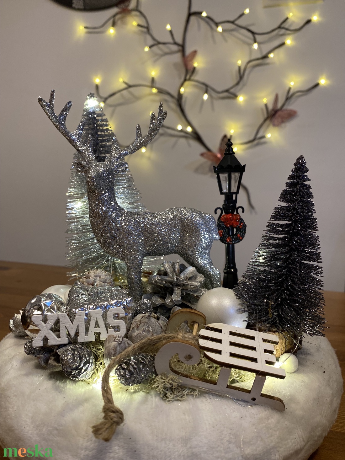 Karácsonyi  asztal disz  - karácsony - karácsonyi lakásdekoráció - ünnepi asztaldekoráció - Meska.hu