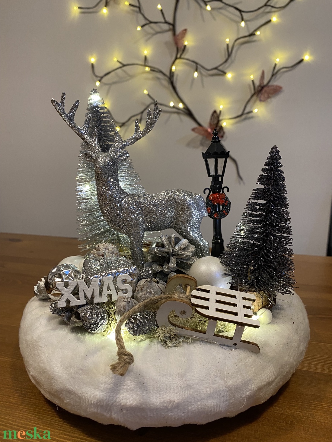 Karácsonyi  asztal disz  - karácsony - karácsonyi lakásdekoráció - ünnepi asztaldekoráció - Meska.hu