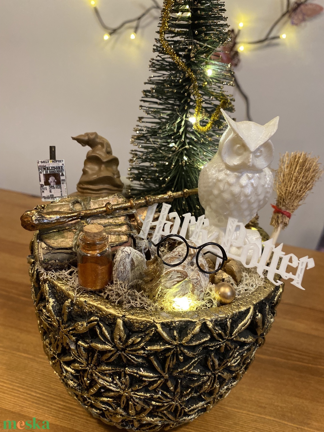 Harry Potter    asztal disz  - karácsony - karácsonyi lakásdekoráció - karácsonyi ajtódíszek - Meska.hu