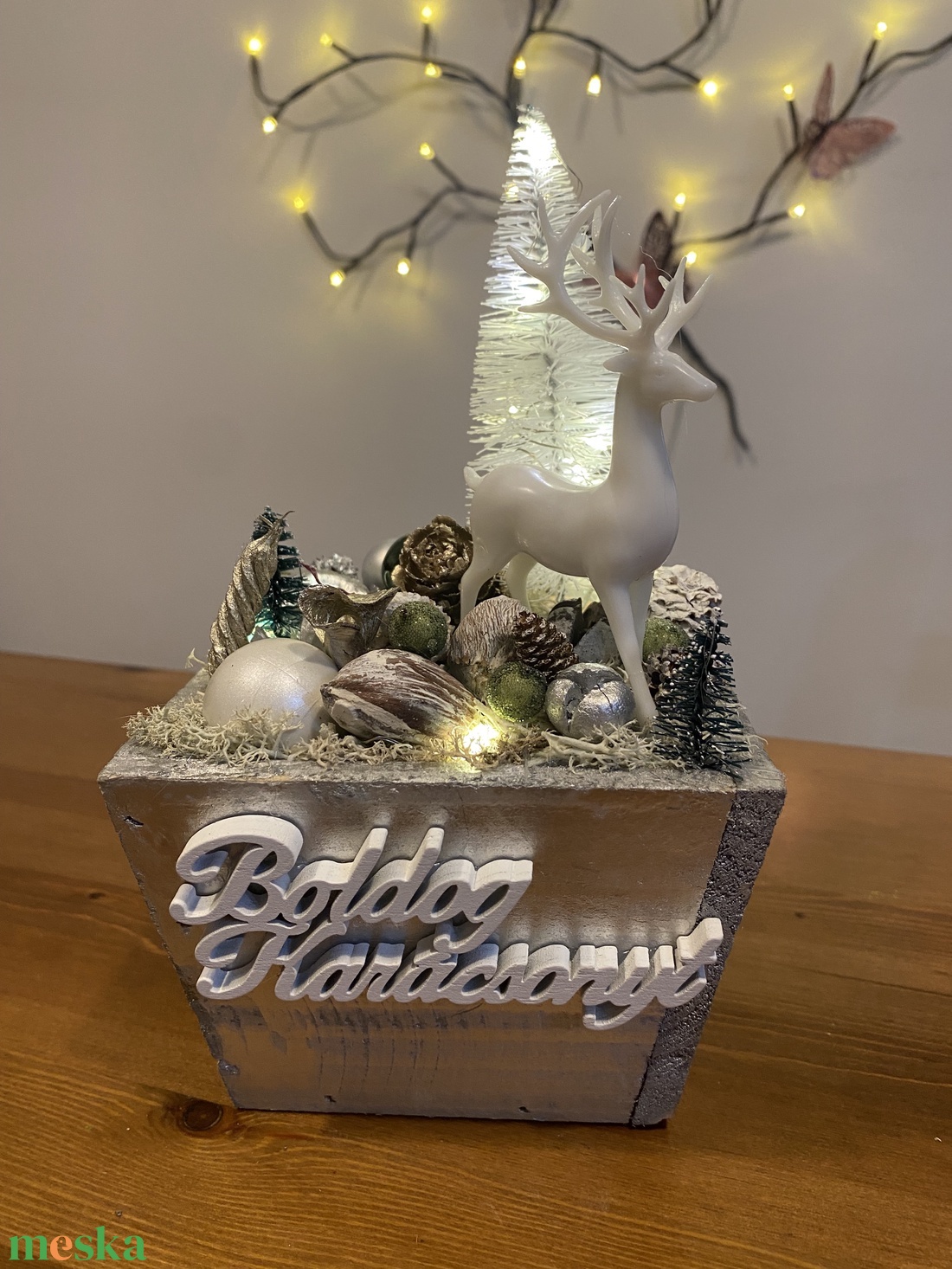 Karácsonyi  asztal disz  - karácsony - karácsonyi lakásdekoráció - ünnepi asztaldekoráció - Meska.hu