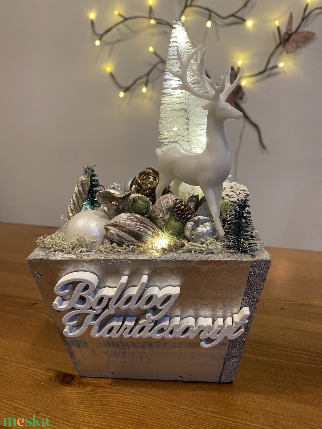 Karácsonyi  asztal disz  - karácsony - karácsonyi lakásdekoráció - ünnepi asztaldekoráció - Meska.hu