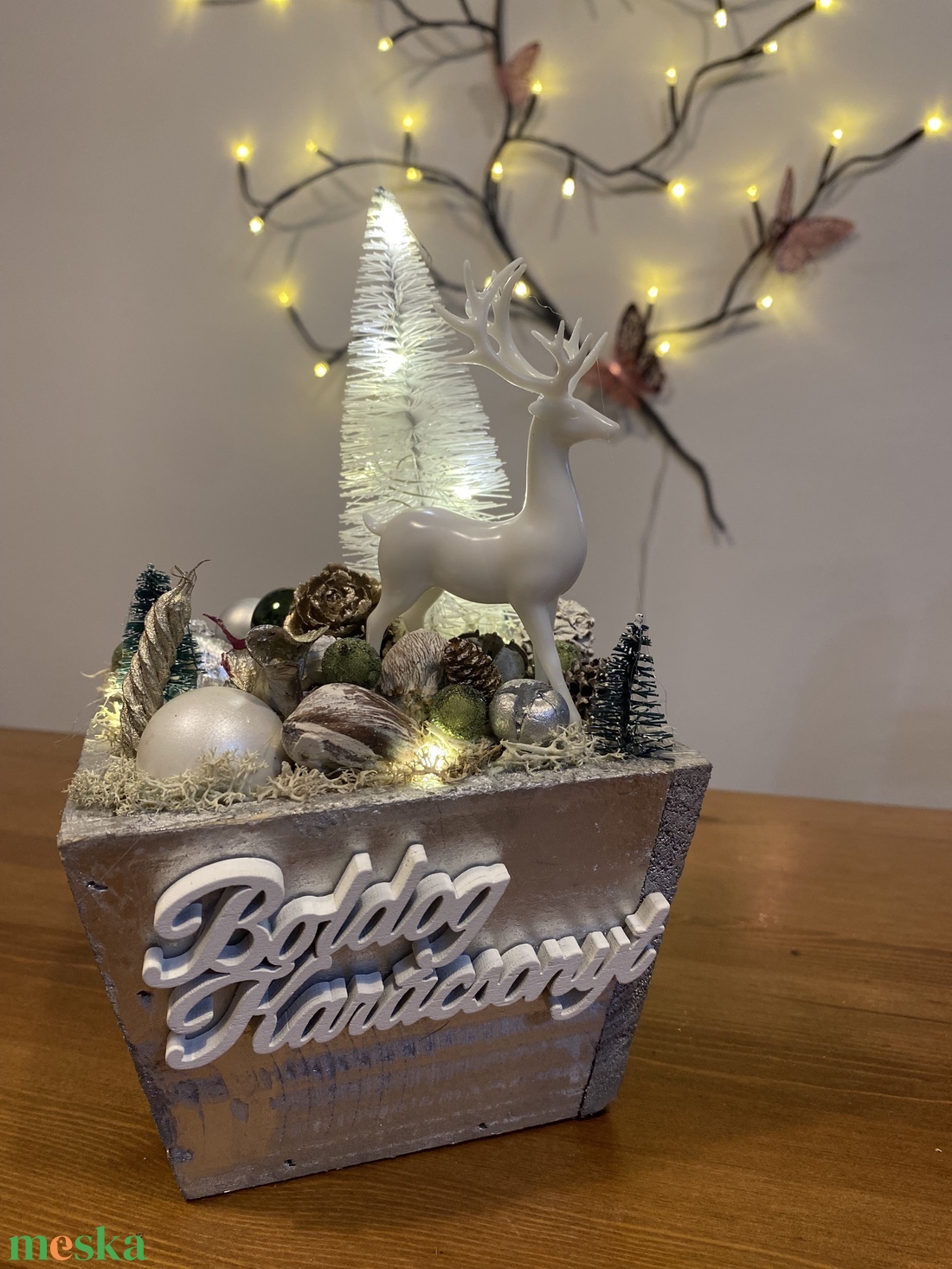 Karácsonyi  asztal disz  - karácsony - karácsonyi lakásdekoráció - ünnepi asztaldekoráció - Meska.hu