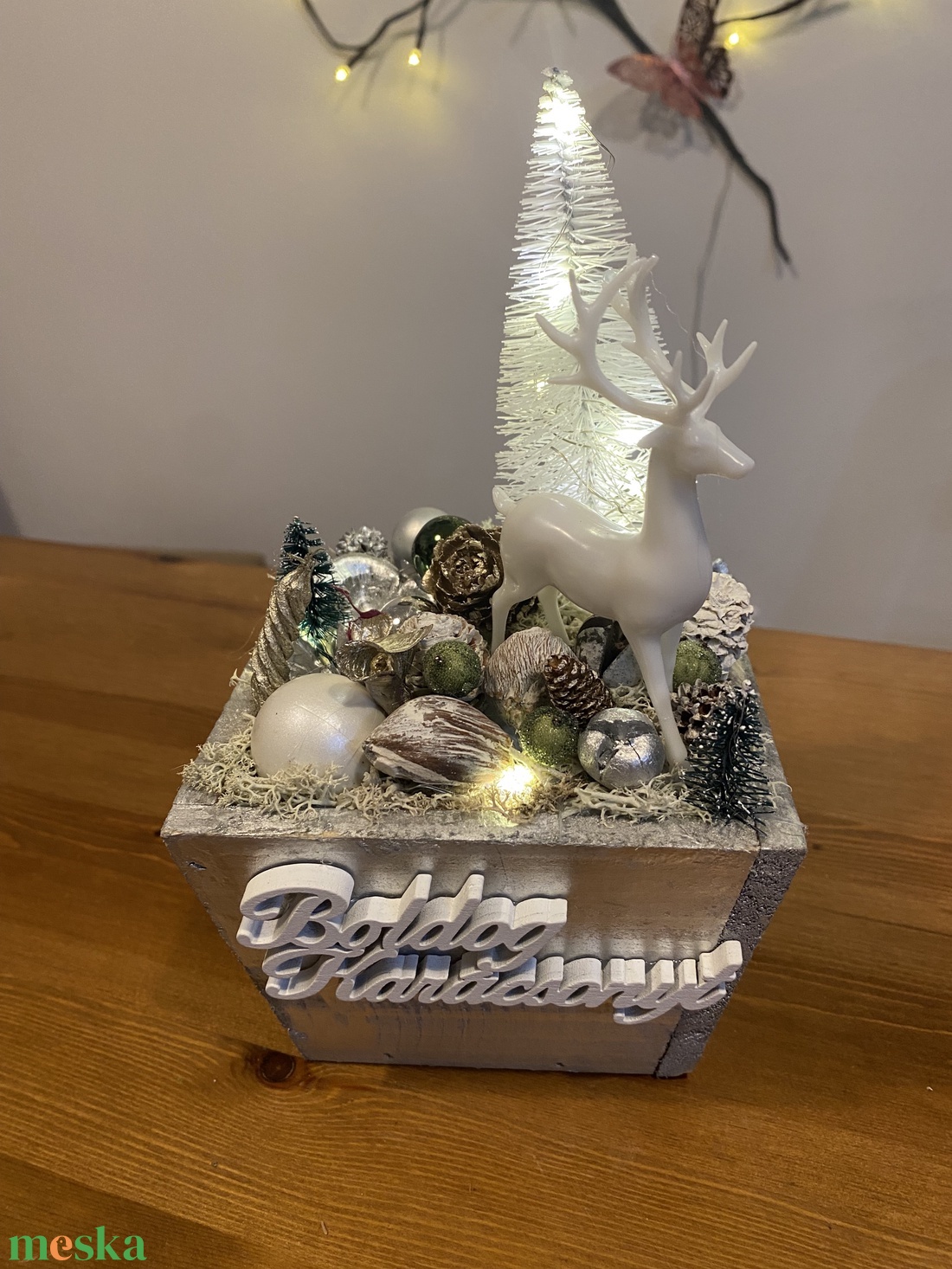 Karácsonyi  asztal disz  - karácsony - karácsonyi lakásdekoráció - ünnepi asztaldekoráció - Meska.hu