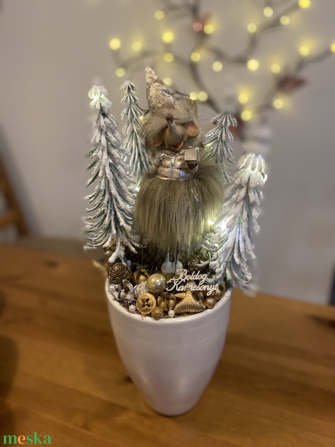 Karácsonyi  asztal disz  - karácsony - karácsonyi lakásdekoráció - ünnepi asztaldekoráció - Meska.hu