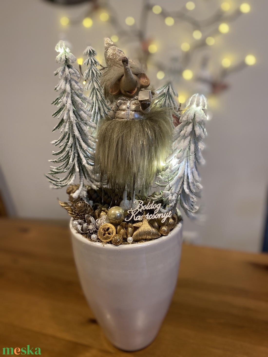 Karácsonyi  asztal disz  - karácsony - karácsonyi lakásdekoráció - ünnepi asztaldekoráció - Meska.hu