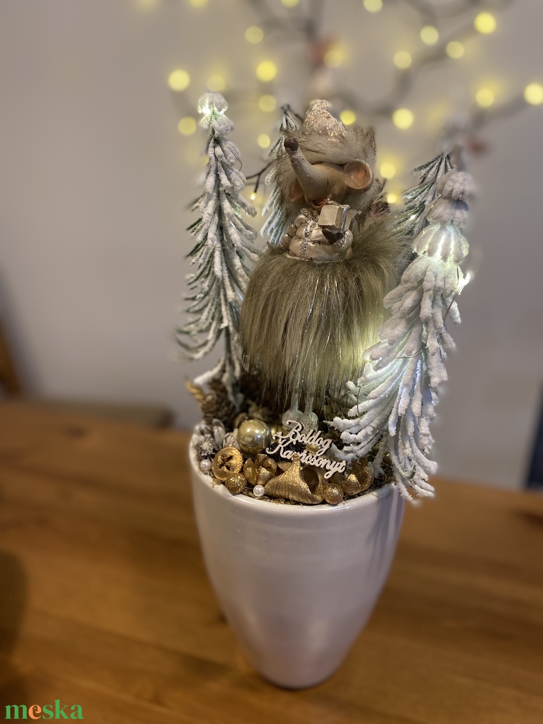 Karácsonyi  asztal disz  - karácsony - karácsonyi lakásdekoráció - ünnepi asztaldekoráció - Meska.hu