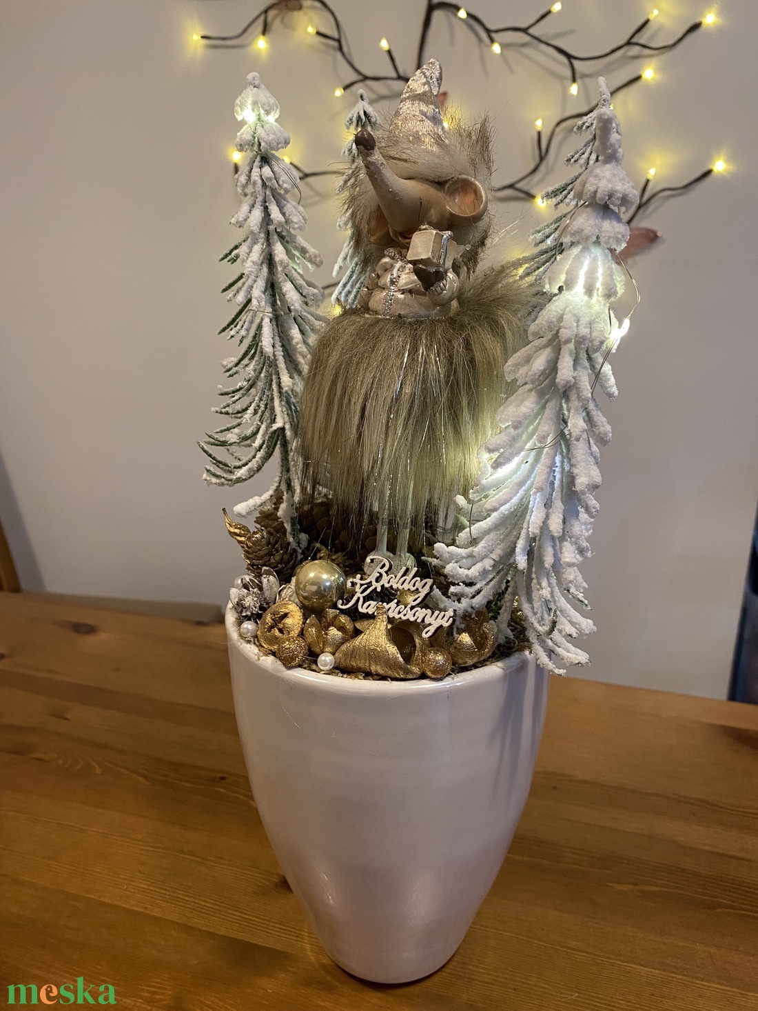 Karácsonyi  asztal disz  - karácsony - karácsonyi lakásdekoráció - ünnepi asztaldekoráció - Meska.hu