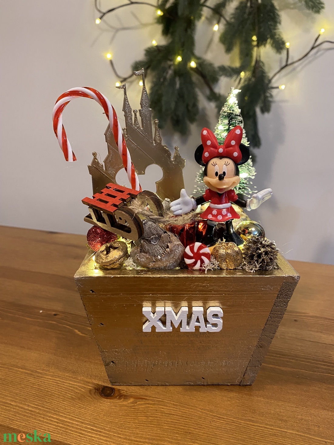 Disney Minnie  karácsonyi asztaldisz - karácsony - adventi díszek - adventi koszorú - Meska.hu