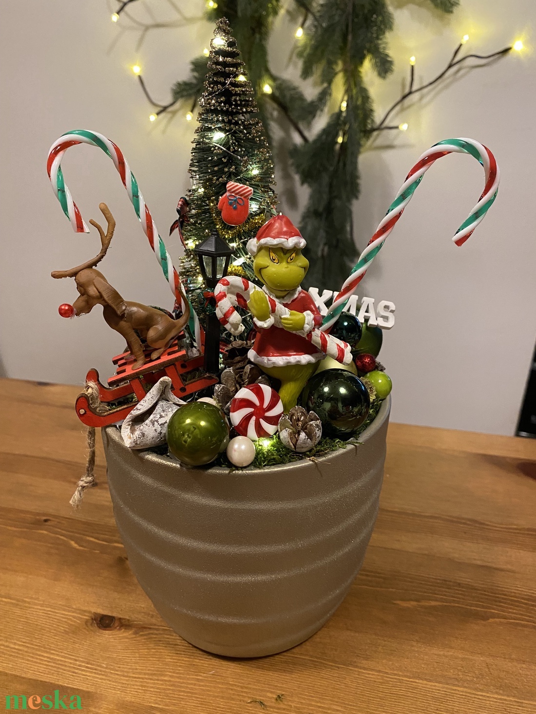 Grincs Karácsonyi  asztal disz  - karácsony - karácsonyi lakásdekoráció - ünnepi asztaldekoráció - Meska.hu