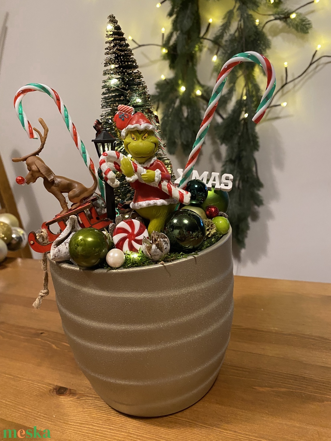 Grincs Karácsonyi  asztal disz  - karácsony - karácsonyi lakásdekoráció - ünnepi asztaldekoráció - Meska.hu