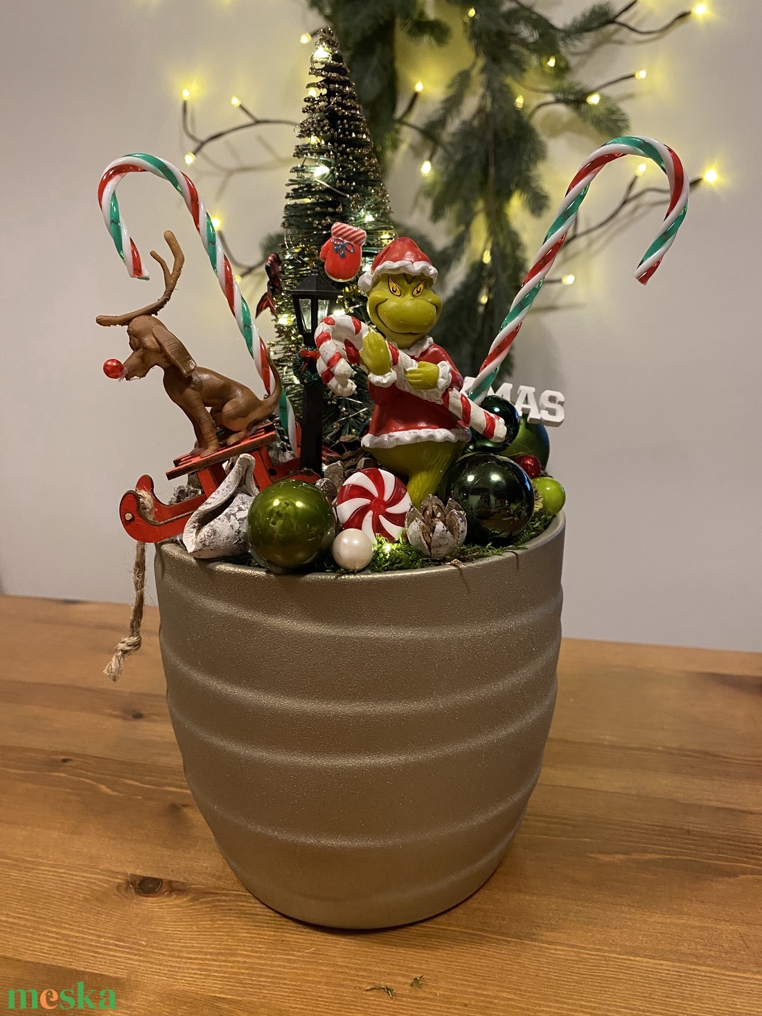 Grincs Karácsonyi  asztal disz  - karácsony - karácsonyi lakásdekoráció - ünnepi asztaldekoráció - Meska.hu