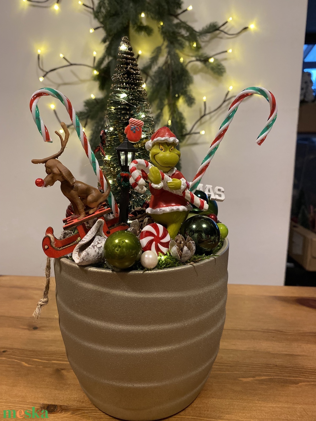 Grincs Karácsonyi  asztal disz  - karácsony - karácsonyi lakásdekoráció - ünnepi asztaldekoráció - Meska.hu