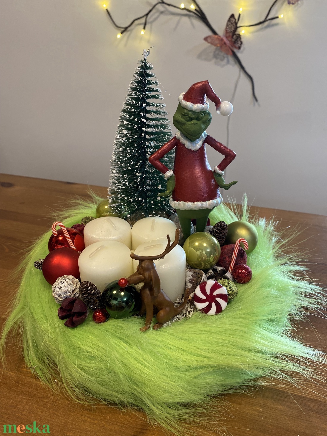 Grincs Karácsonyi  advent asztal disz  - karácsony - karácsonyi lakásdekoráció - ünnepi asztaldekoráció - Meska.hu