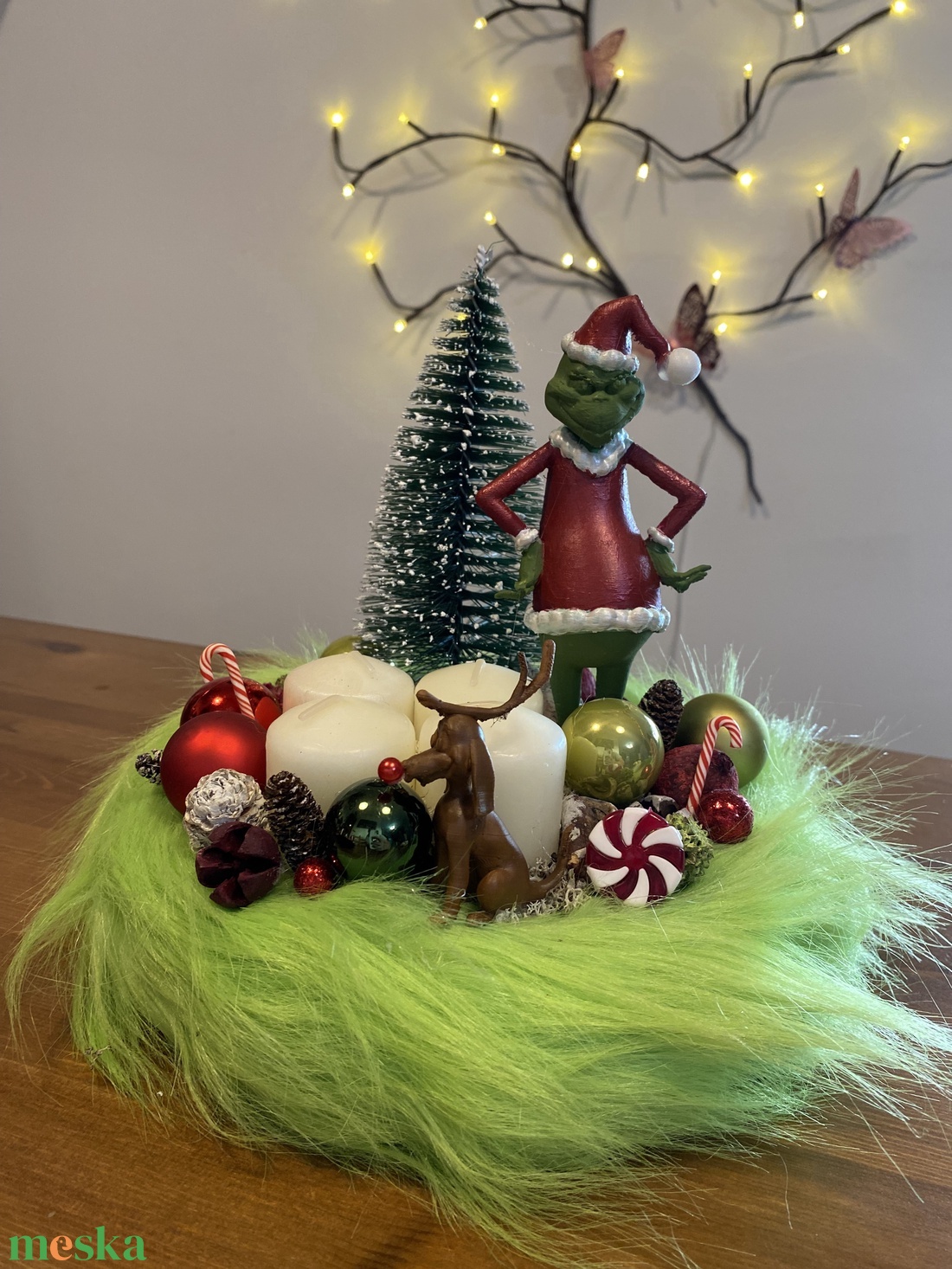 Grincs Karácsonyi  advent asztal disz  - karácsony - karácsonyi lakásdekoráció - ünnepi asztaldekoráció - Meska.hu