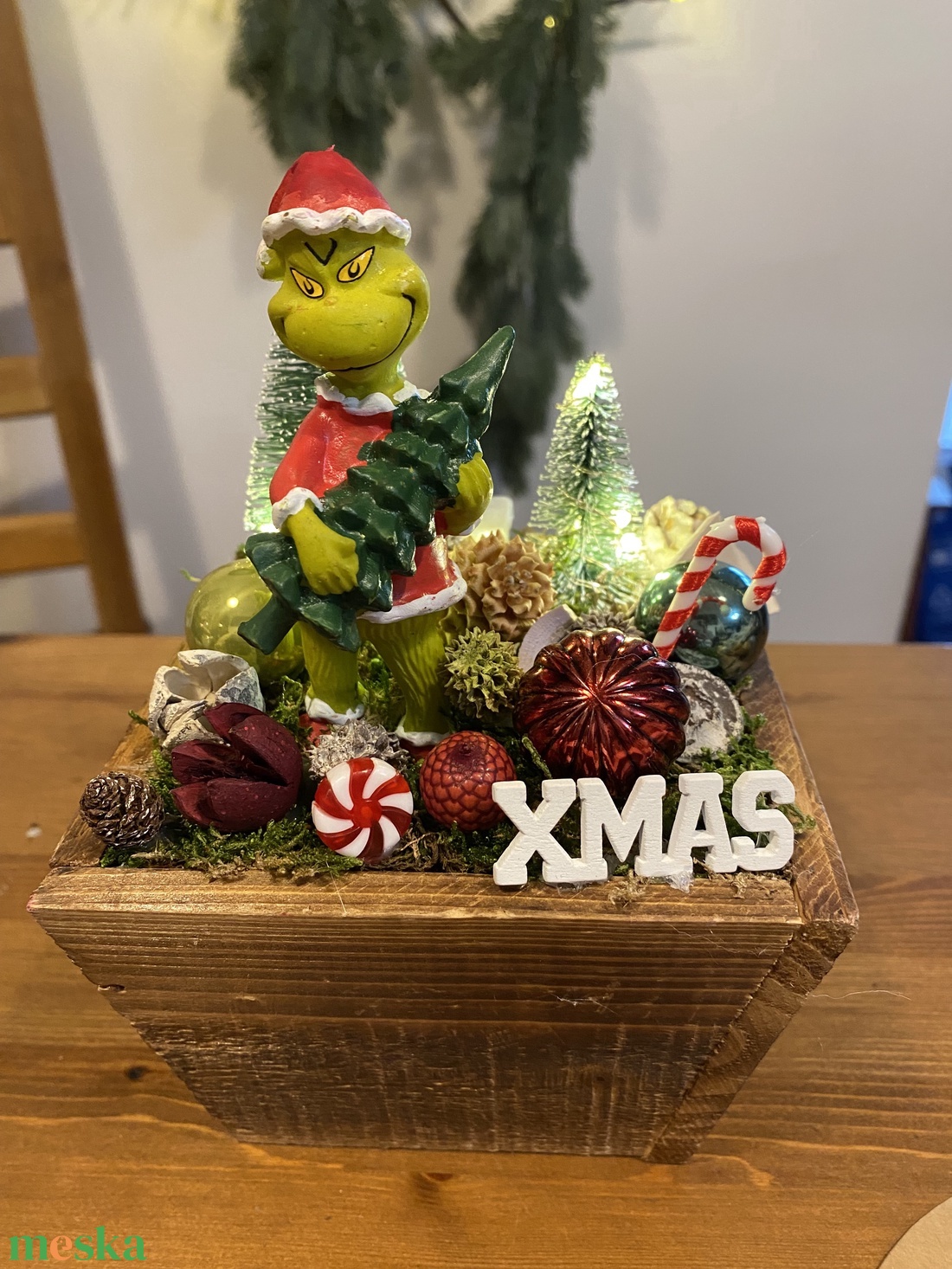 Grincs  karácsonyi asztaldísz - karácsony - adventi díszek - adventi asztaldísz - Meska.hu