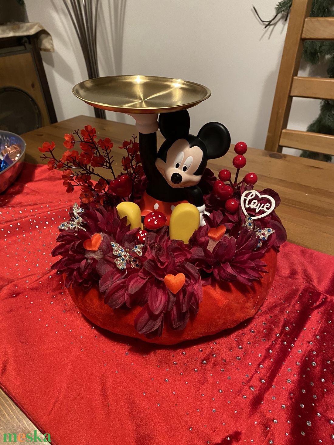  Valentin Disney  Mickey asztal disz  - otthon & életmód - virágdekoráció - virágdíszek - asztali virágdísz - Meska.hu